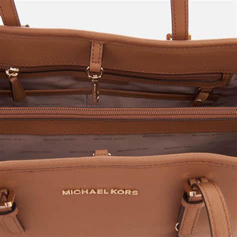 michael michael kors tote jet set travel large east west|Michael Kors saffiano tote bag.